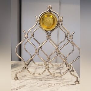 Decorative Metal Wine Rack - Champagne Finish